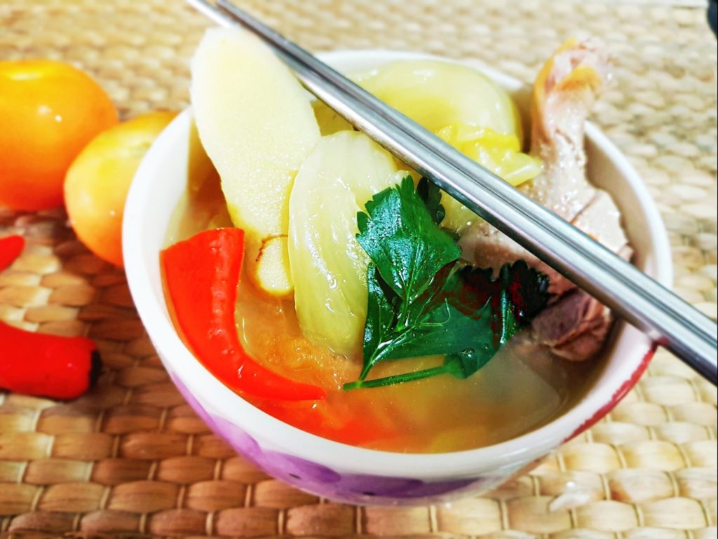 salted vegetable and duck soup