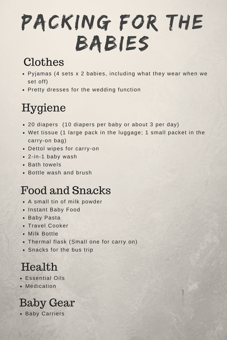 packing list